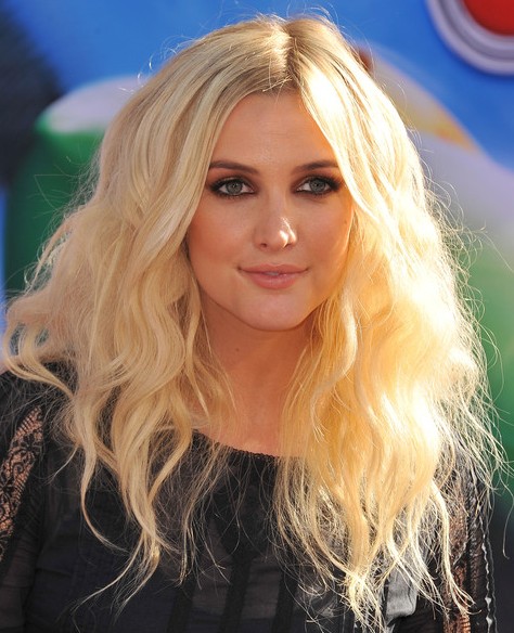 Ashlee Simpson Long Hairstyles 2014: Center Parted Hairstyle