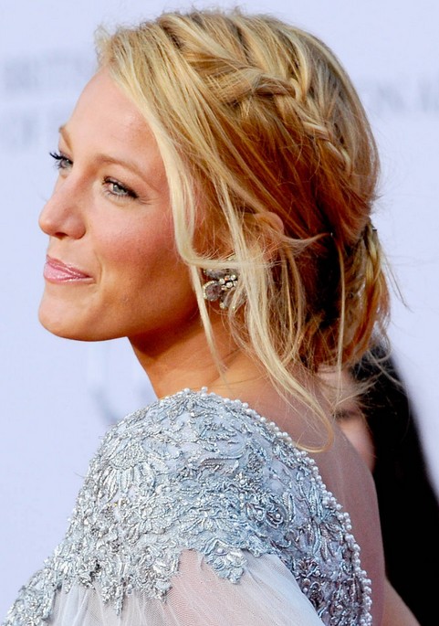 Blake Lively Long Hairstyle: Braided Updo