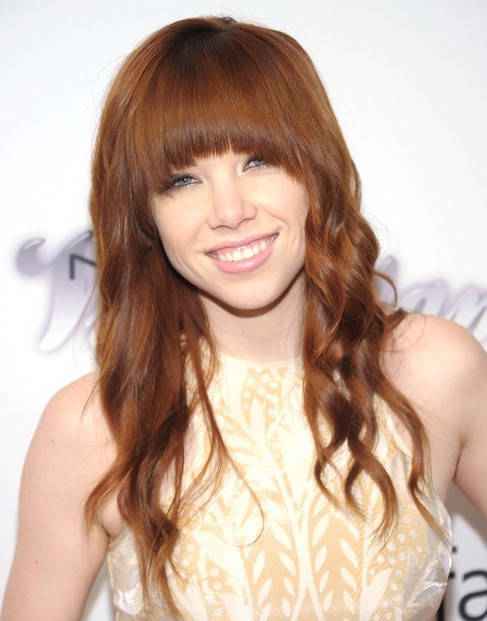 Carly Rae Jepsen Long Hairstyles 2014: Cute Hairstyle for Bangs