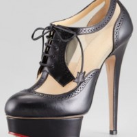 Charlotte Olympia Astaire Mesh Platform Oxford Bootie