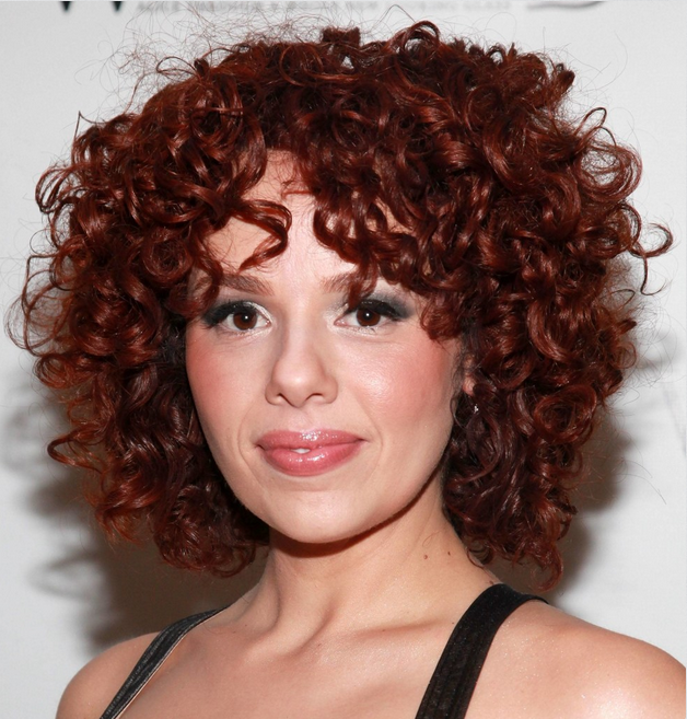 Cute Short Colored Curly Hairstyle