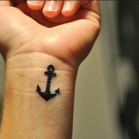 Cute Small Wist Anchor Tattoos