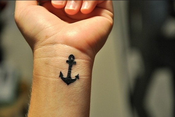 Cute Small Wist Anchor Tattoos