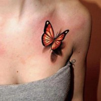 Female 3d Butterfly Tattoo Design