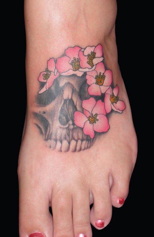 Foot Skull Tattoo for Girls