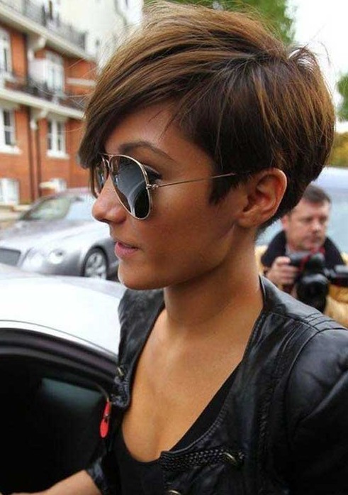 Frankie Sandford - Side View of Layered Short Pixie Cut