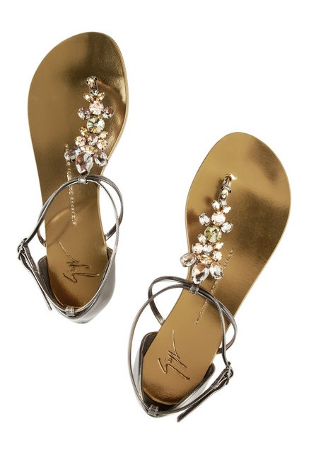 GIUSEPPE ZANOTTI Swarovski crystal-embellished mirrored-leather sandals