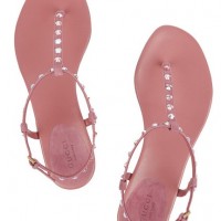 GUCCI Crystal-embellished leather sandals