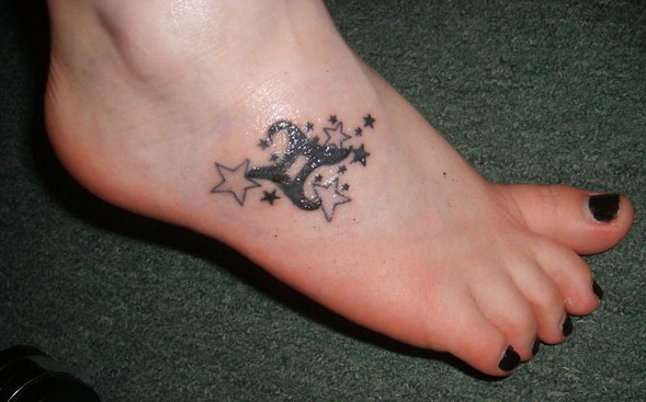 Gemini Tattoos on Foot