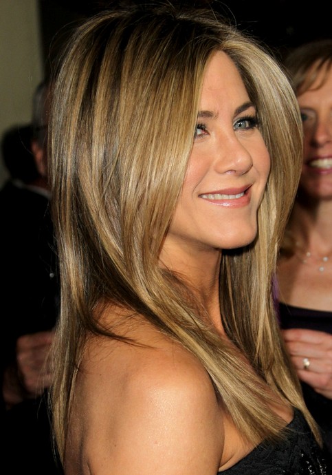 Jennifer Aniston Long Hairstyle: Deep Side Parting