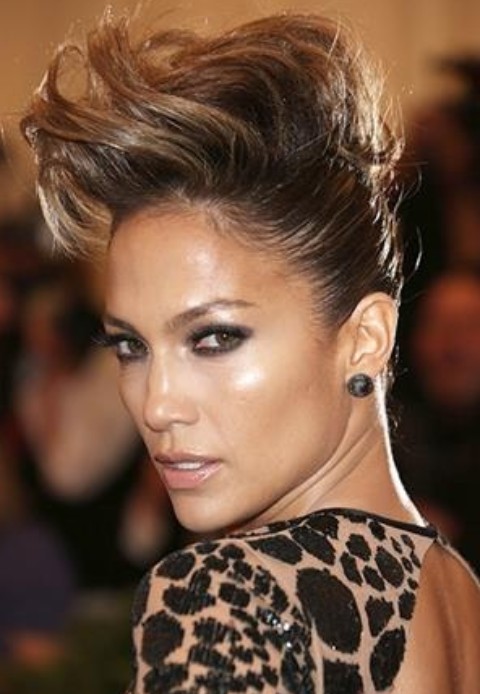 Jennifer Lopez Hairstyles: Faddish Punk style Updo
