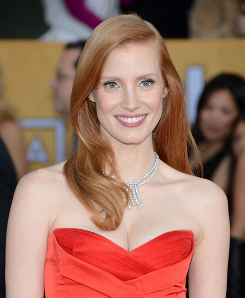 Jessica Chastain Long Hairstyles Long Wavy cut