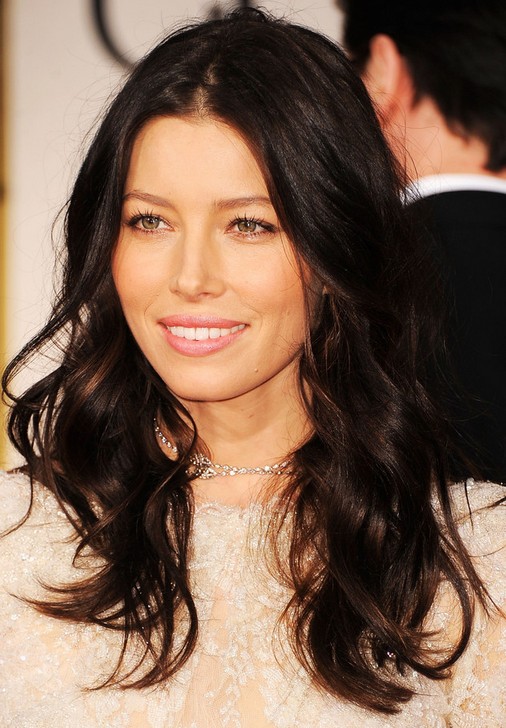 Jessica Biel Long Hairstyle: Haircut with Wavy Ends