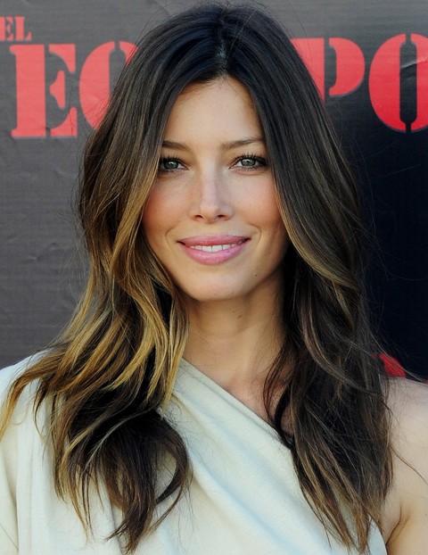 Jessica Biel Long Hairstyle: Ombre Haircut