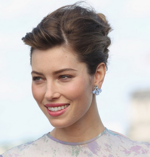 Jessica Biel Short Hairstyle: French Twist without Bangs