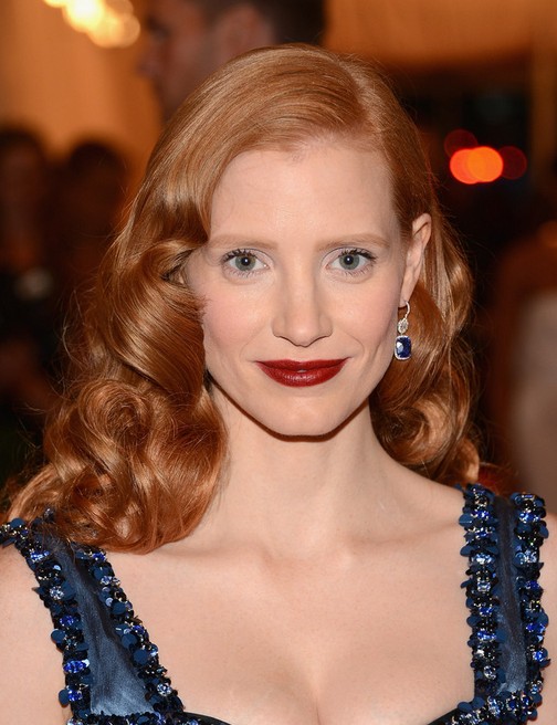 Jessica Chastain Long Hairstyle: Big Waves