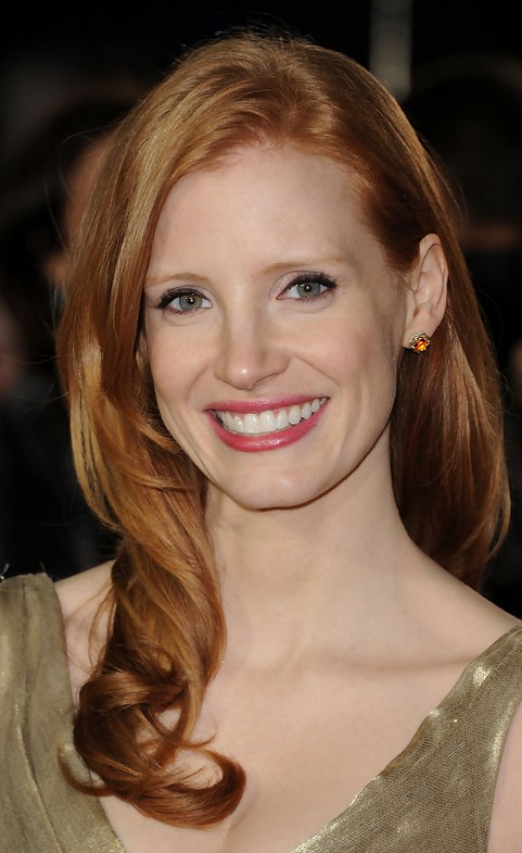 Jessica Chastain Long Hairstyle: Red Curls