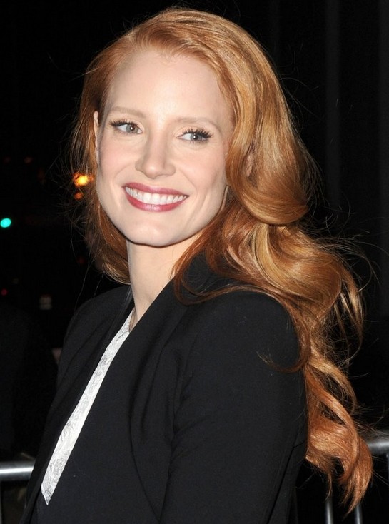 Jessica Chastain Long Hairstyle: Red Waves