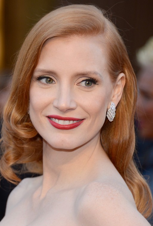 Jessica Chastain Long Hairstyle: Sleek Curls