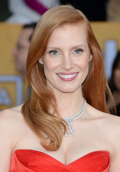 Jessica Chastain Long Hairstyle-Waves for Dating