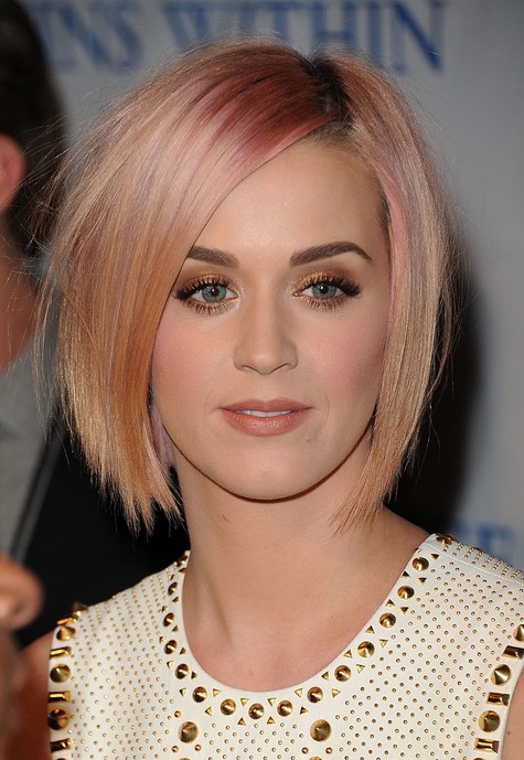 Katy Perry Short Pink Bob Hairstyle - Short Straight Haircut
