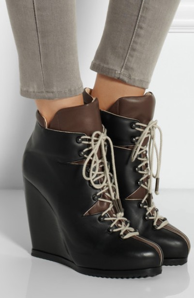 womens lace up wedge boots