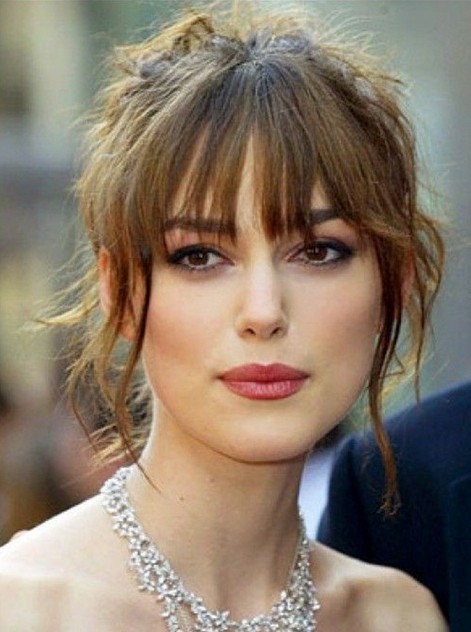 Messy Updo Hairstyles with Bangs