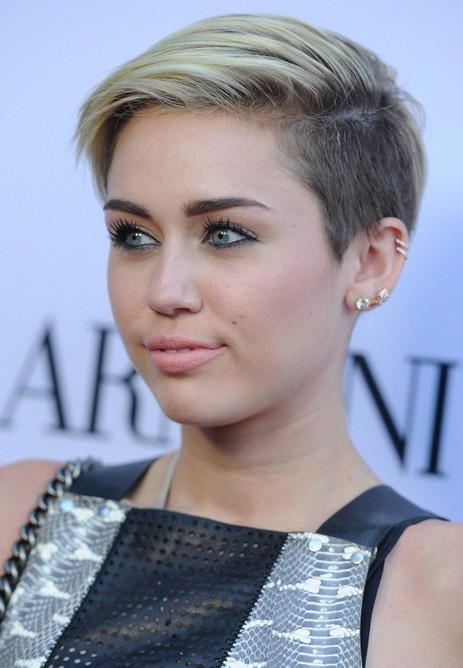 Miley Cyrus Short Haircut  - Short Edgy Hairstyle for Young Ladies
