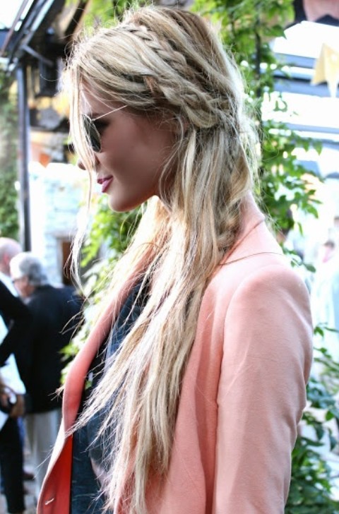 Paris Hilton Hairstyles: Messy Braided Hairstyle