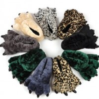 Personalized Fuzzy Bear Paw Fleece Slippers