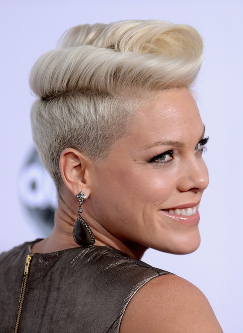 Pink's Signature Pompadour Hairstyle