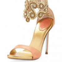 Rene Caovilla Crystal Embellished Ankle Bracelet Sandal