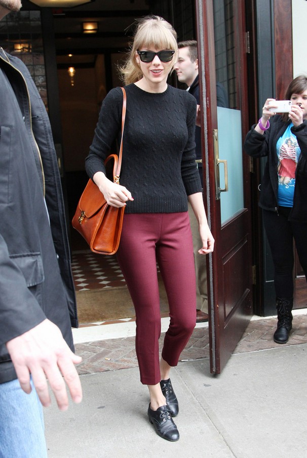 Taylor Swift Black Cable Knit Crewneck Sweater