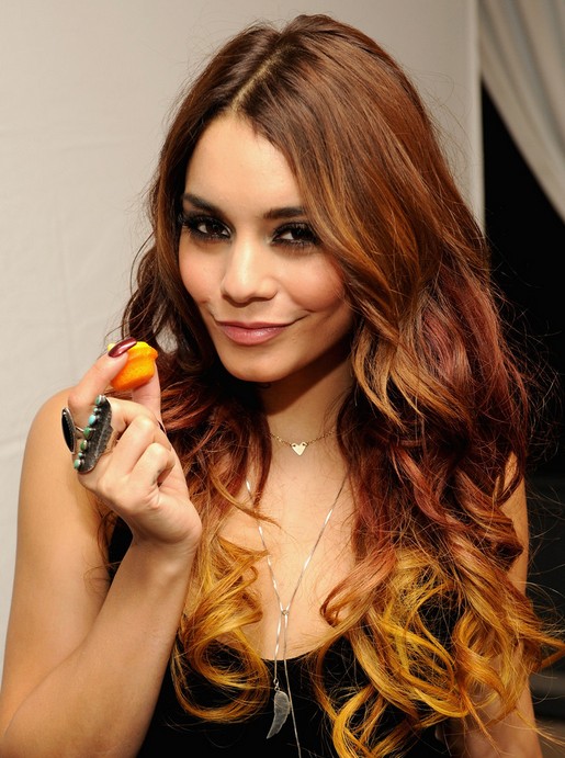 Vanessa Hudgens Long Hairstyles 2014: Ombre Curly Hairstyle