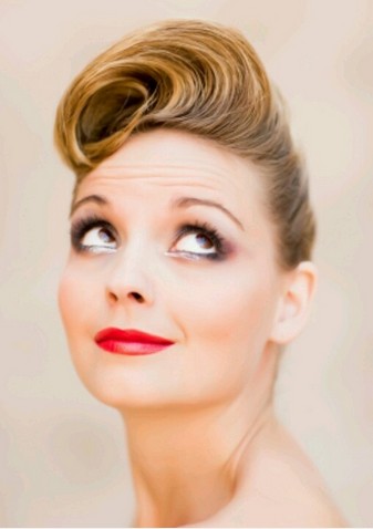 Vintage Updo Hairstyle and Make-up for Women