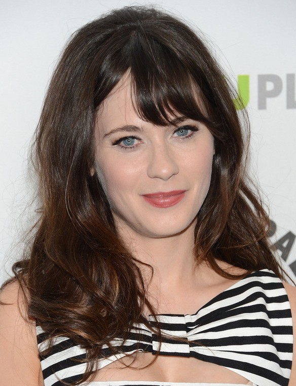 Zooey Deschanel Long Hairstyle: Funny Waves