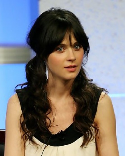 Zooey Deschanel Long Hairstyle: Lovely Ponytails
