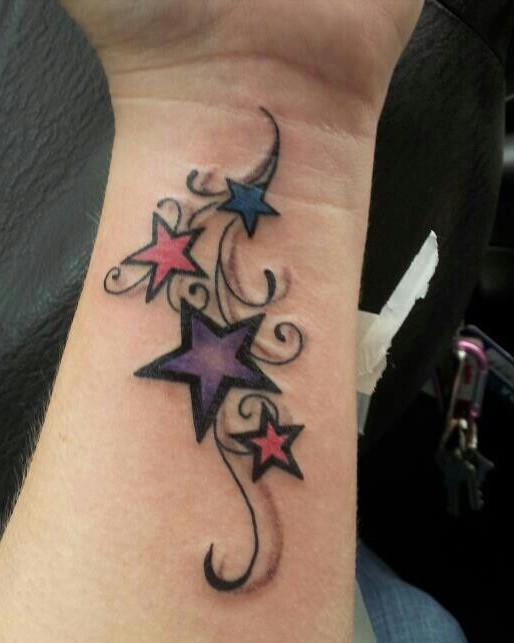 Star tattoos on instep