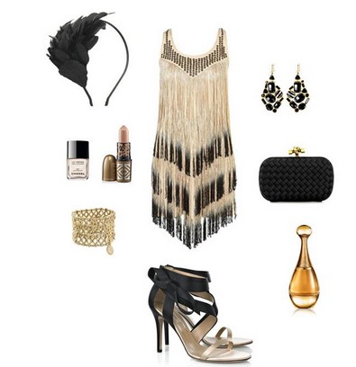 A Nude and Black Combination for New Year Look, Cocktail Dress with Black Pumps
