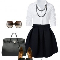A Simple Look for 2014, white shirt, little black skirt and black sandles