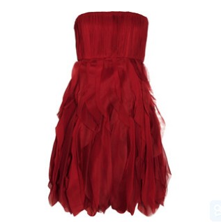 Alice + Olivia Kahlo silk-chiffon dress, strapless, red