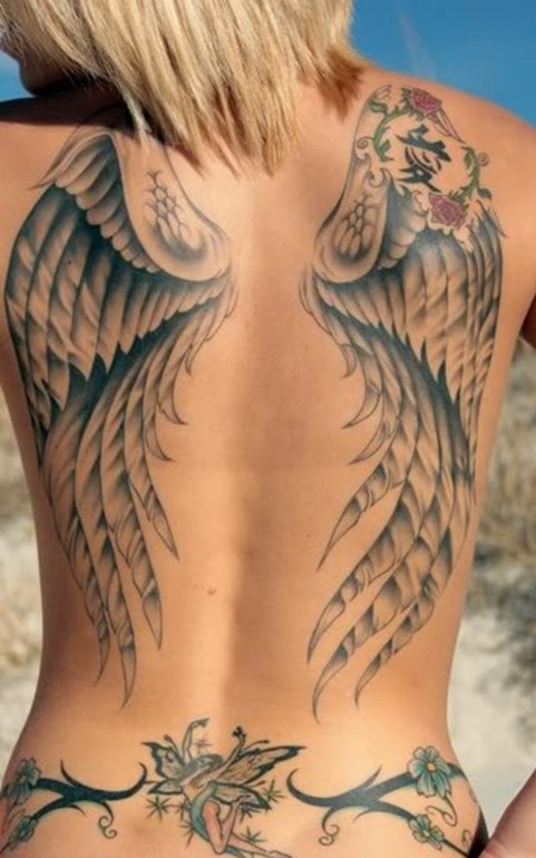 Tribal Back Tattoo Wings