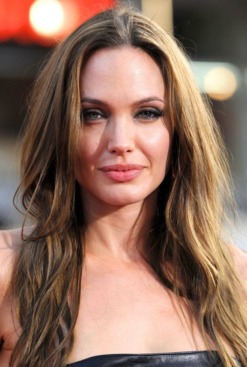 Angelina Jolie Long Hairstyle: Honey-blonde Layered Haircut