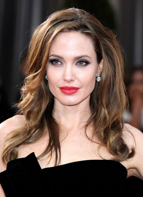 Angelina Jolie Long Hairstyle: Soft Curls