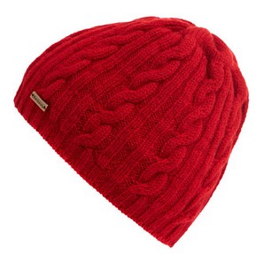 Barbour Red Cable Knit Beanie