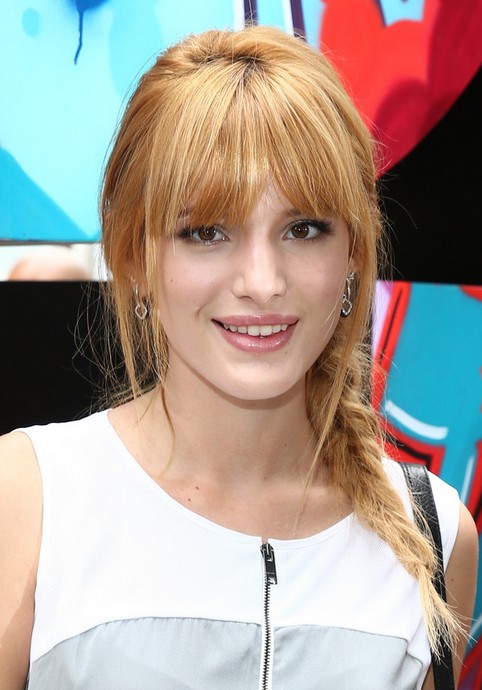 Bella Thorne Long Hairstyle: Braid with Bangs