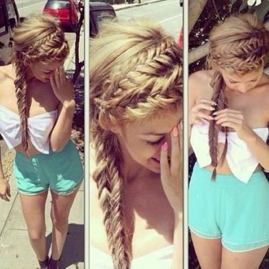 Braided Hairstyles for 2014 - Dual Braids and Side Ponytail