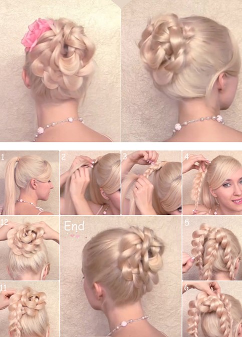 Braided Updo Hairstyles Tutorials: Flower updo for prom 2014