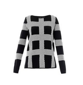 CHINTI AND PARKER Meets Patternity intarsia-Black and White Sweater