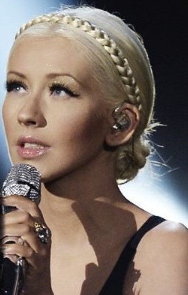 Christina Aguilera Hairstyles: Braided Bun